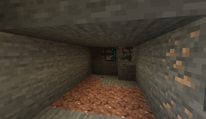 A turtle tunneling in Minecraft.